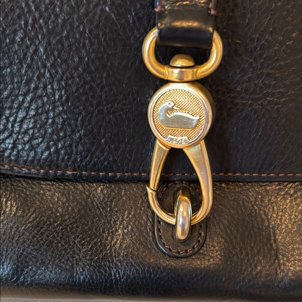 Black Leather Crossbody Bag with Gold Hardware - Picture 4 of 8